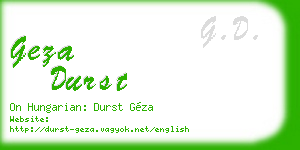 geza durst business card